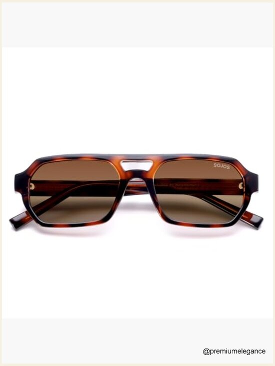 Trendy TR90 Polarized Aviator Sunglasses Retro Rectangle Shades Unisex